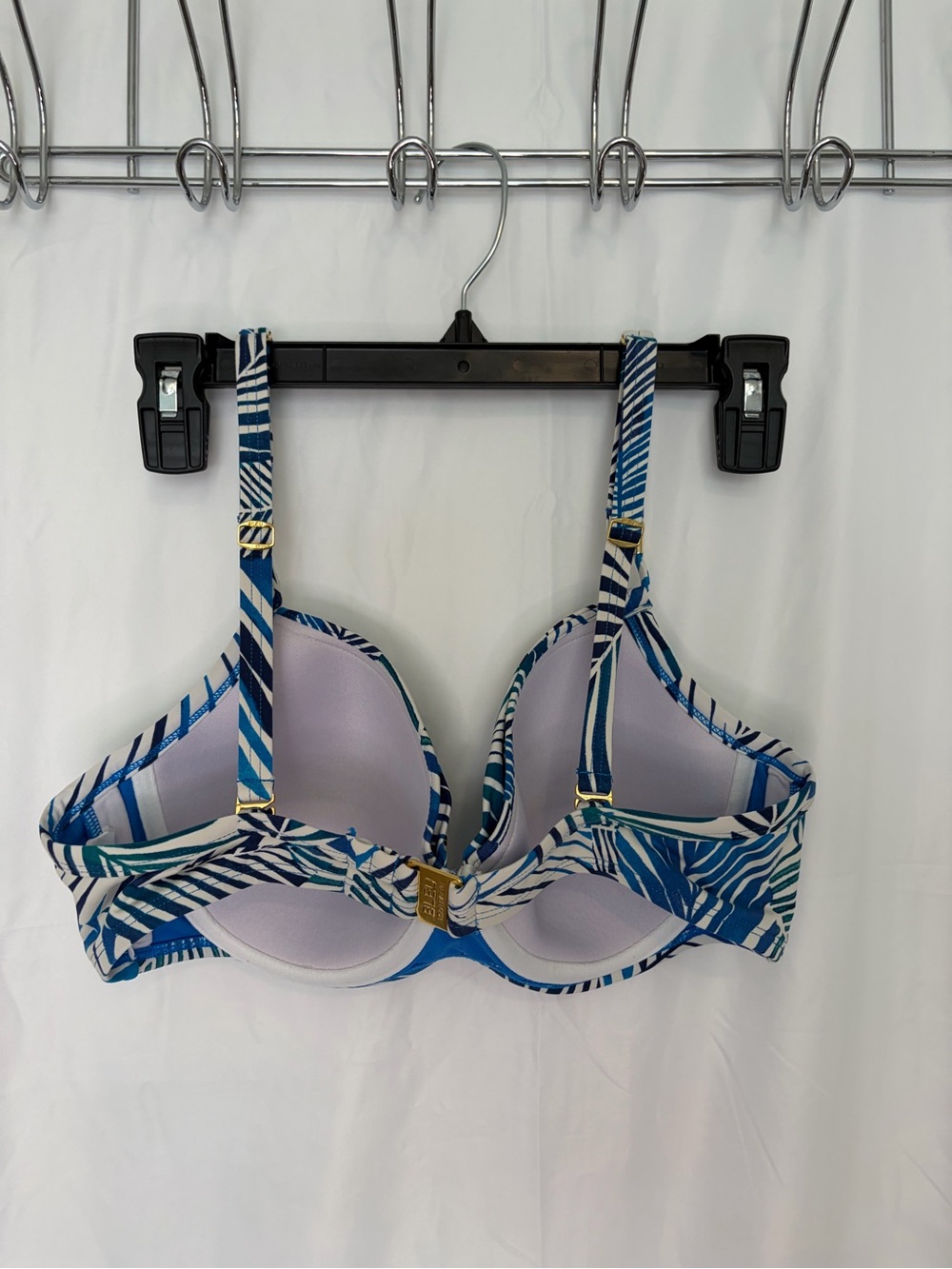 Bleu Rod Beattie Blue & White Leaf-Print Support Bikini Top and swim bottoms - Picture 4 of 15